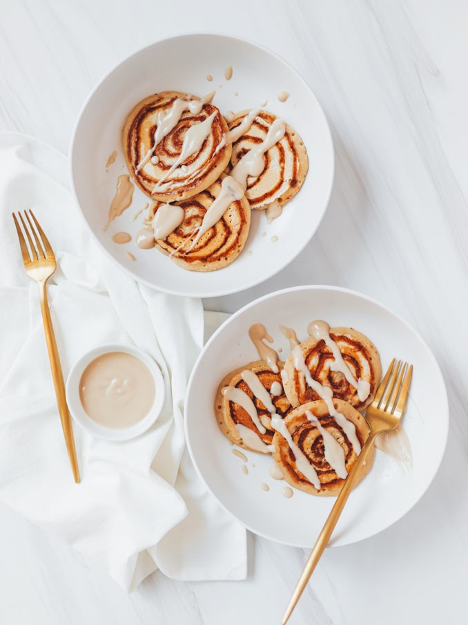 Vegan Gluten-Free Cinnamon Roll Pancakes