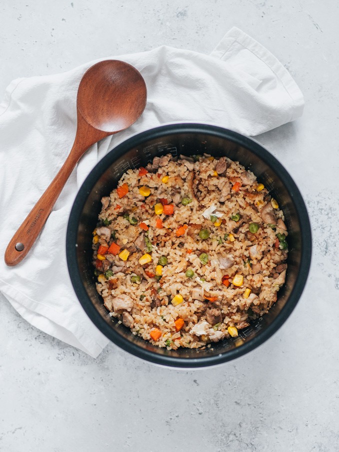 One Pot Rice Cooker Fried Rice